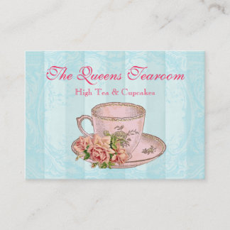 Pink Rose China Teacup Business Card