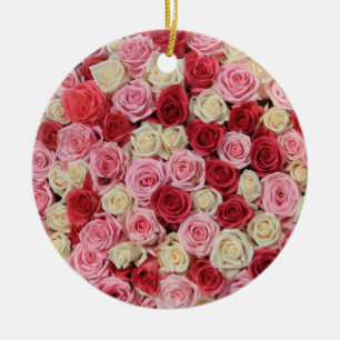 Pink Rose Christmas Ornament