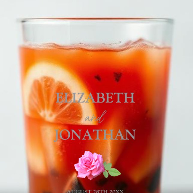 Pink Rose Classic Minimalist Wedding Glass (Creator Uploaded)