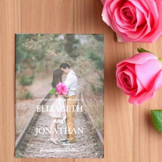 Pink Rose Classic Minimalist Wedding Save The Date (Creator Uploaded)