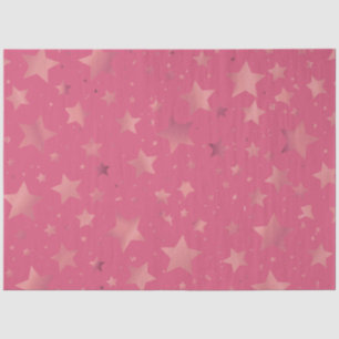 Pink Rose Colour Gold Star Pattern Tissue Paper