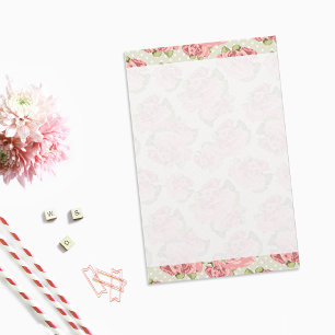 Pink Rose Country Chic Pattern Stationery