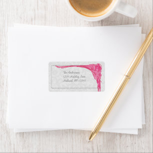 Pink Rose Damask Return Address Labels