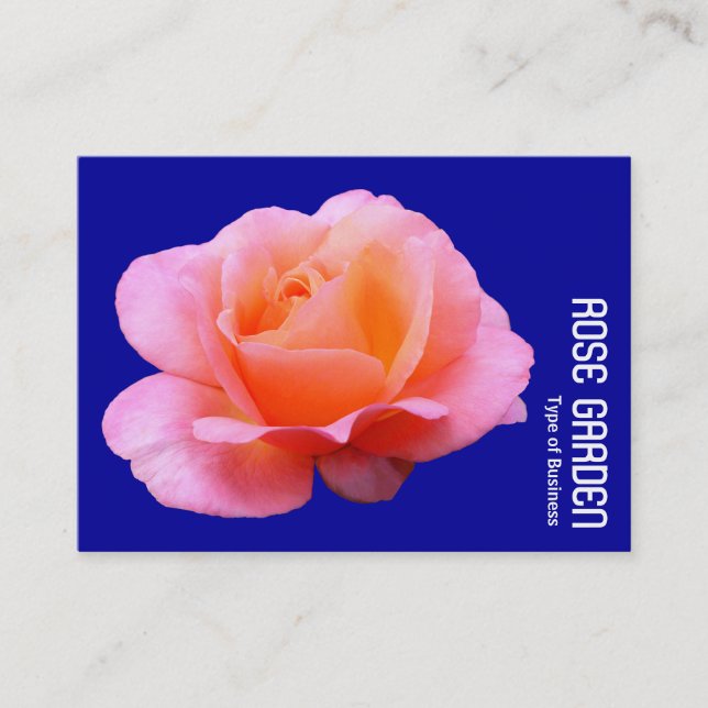 Pink Rose (Deep Blue) Business Card (Front)