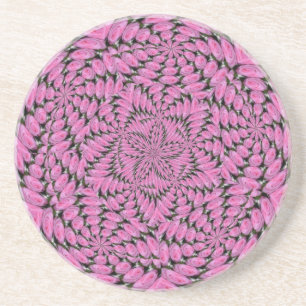 Pink Rose Design Coaster
