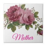 Pink Rose elegance Ceramic Tile<br><div class="desc">Add a personalized touch to your space with our customizable Pink Rose Elegance tiles — perfect for home decor, gifts, and creative design projects.</div>