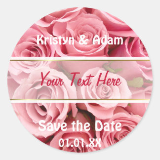 Pink Rose Elegance Classic Round Sticker