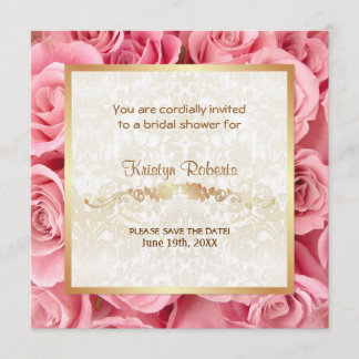 Pink Rose Elegance - Shower Save The Date