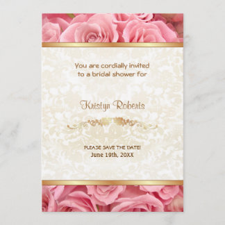 Pink Rose Elegance - Shower Save The Date