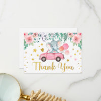 Pink Rose Elephant Drive Through Baby Shower Car