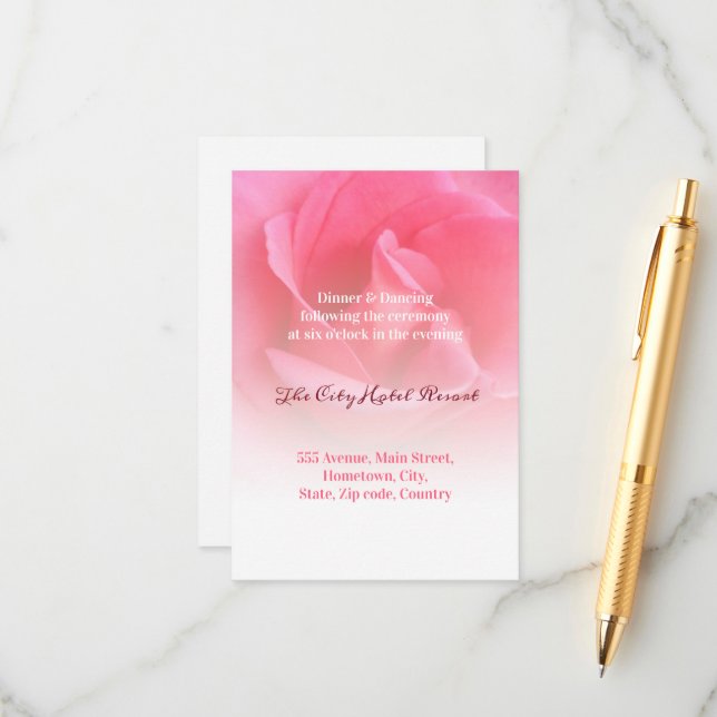 Pink Rose Enclosure Card (Front/Back In Situ)
