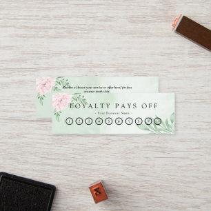 Pink Rose Eucalyptus Foliage Loyalty Punch Card