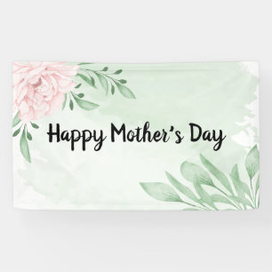 Pink Rose Eucalyptus Leaves Foliage Mothers Day Banner