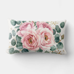 Pink Rose & Eucalyptus Pillow