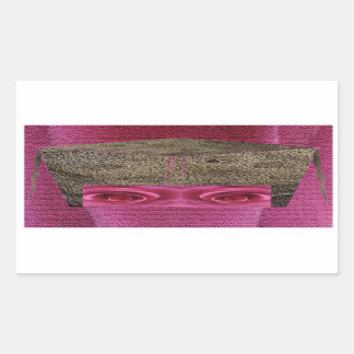 Pink Rose Face. Rectangular Sticker