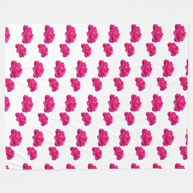 pink rose Fleece Blanket (Front (Horizontal))