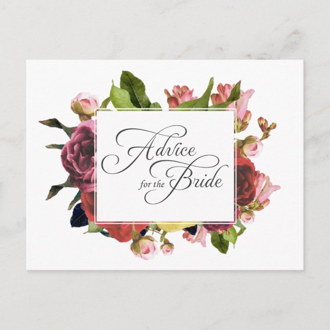 Pink Rose Floral Advice for the Bride (Front)