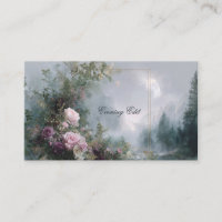 Pink Rose Floral and Celestial Misty Mountain