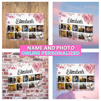 Pink Rose Floral Best Elegant Modern Photo Block