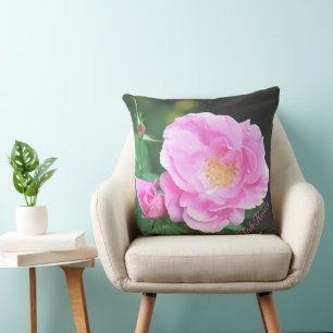 Pink Rose Floral Cushion
