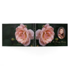 Pink Rose Floral Funeral Photo Guest Book