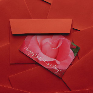 Pink Rose Floral Galentine's Day Holiday Card