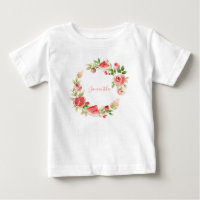 Pink Rose Floral Greenery Girl
