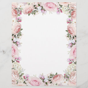 Pink Rose Floral Paper Sheet
