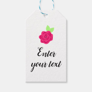 Pink Rose Floral Personalised Gift Tags