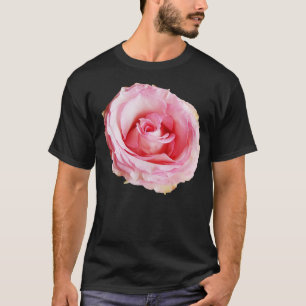Pink Rose Floral Photo Cutout T-Shirt