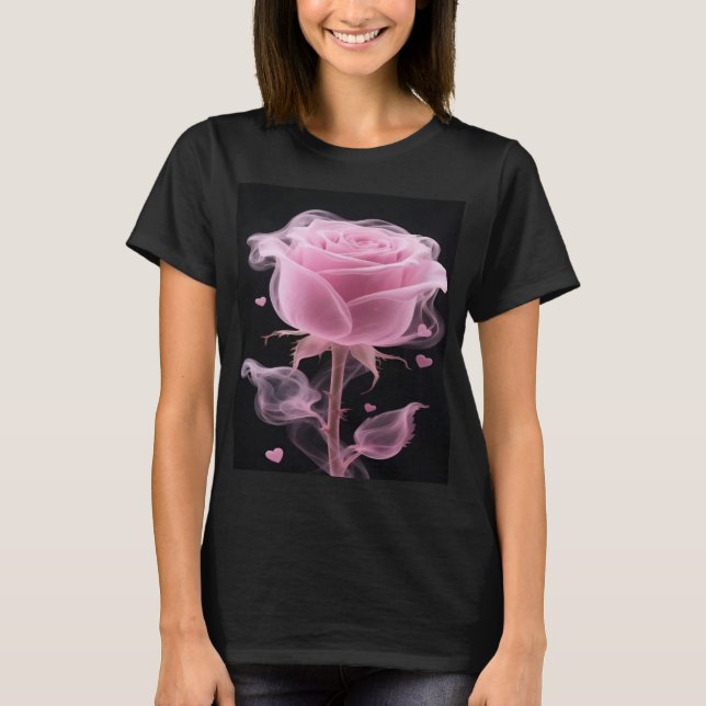 Pink Rose Floral T-Shirt for Girls (Front)