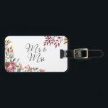 Pink Rose Floral Wedding Mr & Mrs Travel Bag Tag<br><div class="desc">Pink Rose Floral Wedding Mr & Mrs Travel Bag Tag. Creative floral,  leaves and textures details with script fonts give the travel bag tag a unique look. Please have a look on coordinating designs of this wedding suite collection.</div>