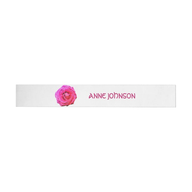 Pink Rose Flower Address Labels (Individual)