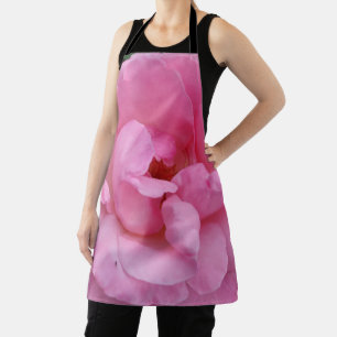Pink rose flower apron