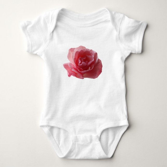 Pink Rose flower Blossom Baby Bodysuit (Front)