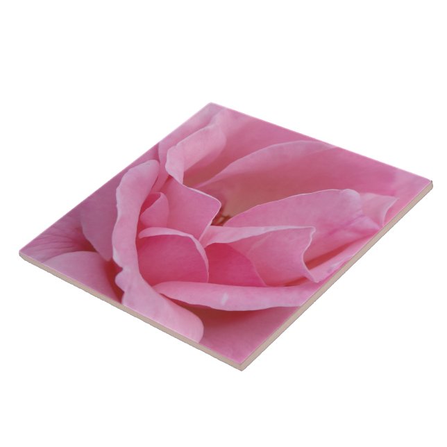 Pink rose flower ceramic tile (Side)