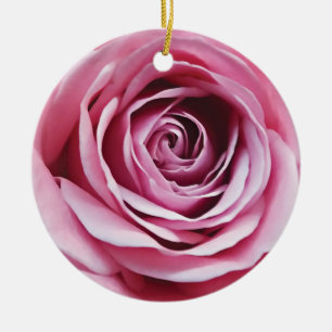 Pink rose flower ceramic tree decoration
