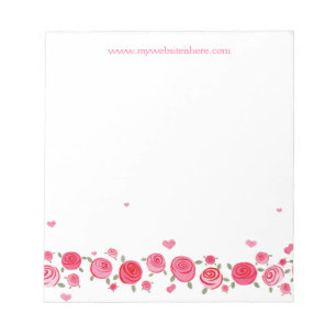 Pink Rose Flower Designer Business Advertising Pad