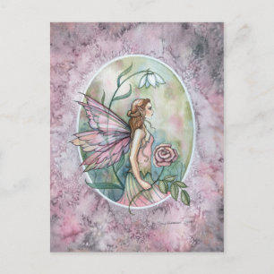 Pink Rose Flower Fairy by Molly Harrison Postcard