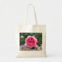 Pink Rose Flower Floral Botanical Canvas Tote Bag