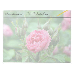 Pink rose flower, floral photography. notepad