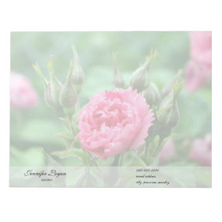 Pink rose flower, floral photography. notepad