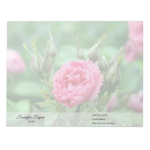 Pink rose flower, floral photography. notepad