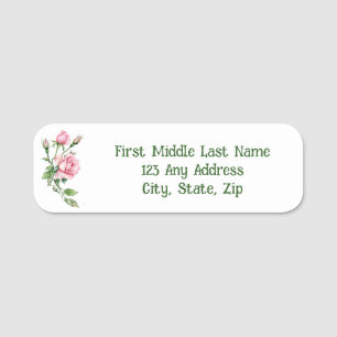 Pink Rose Flower Gardening Garden  Gardener Name Tag