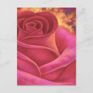 Pink Rose Flower Painting Art - Multi Postcard