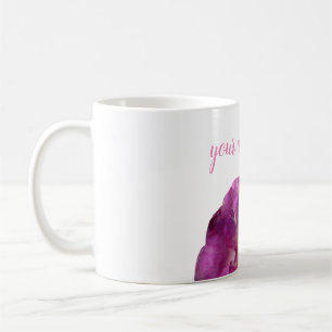 Pink Rose Flower, Personalised Classic Mug
