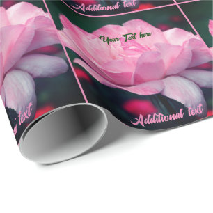 Pink Rose Flower Personalized  Wrapping Paper
