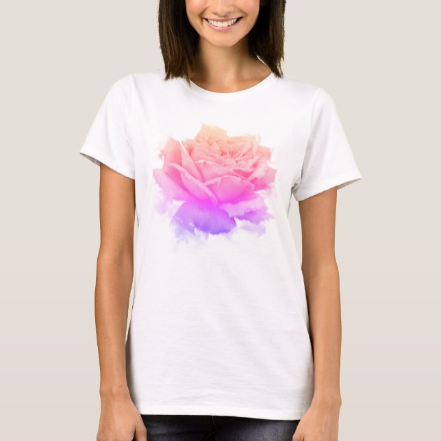 Pink Rose Flower T-Shirt (Front)