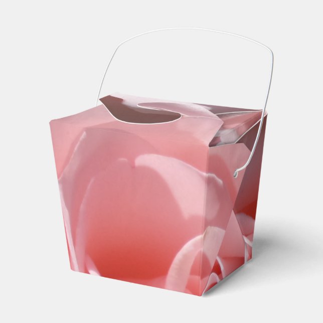 Pink Rose Flower Take Out Favour Box (Front Side)