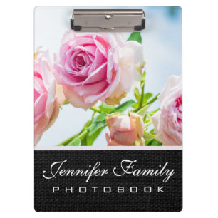 Pink rose flowers clipboard